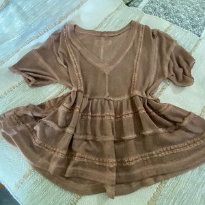 EUC POL Ruffly short sweater-Sm